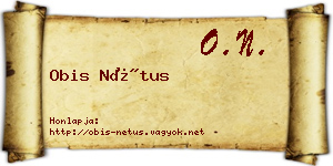 Obis Nétus névjegykártya